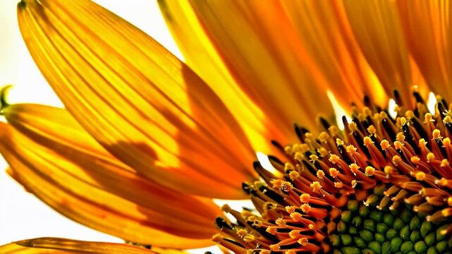 Close-Up of Vibrant Sunflower Petals and Center