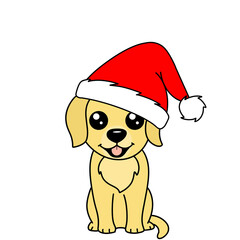 dog in santa hat