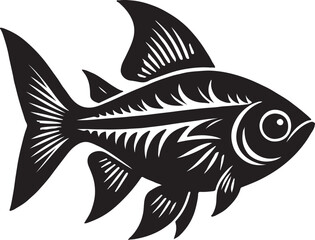 Cardinal Tetra silhouette vector Images