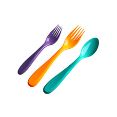 Vibrant Colored Plastic Cutlery Set - Spoon and Forks