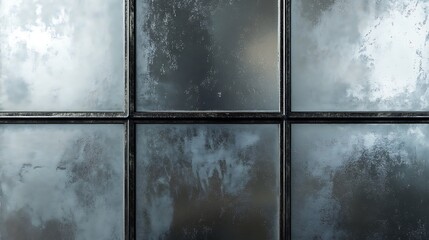 Frosted Glass Panels in a Dark Metal Frame
