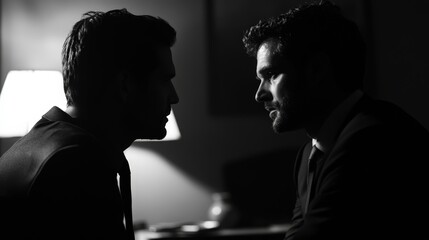 A film director discusses a crucial scene with the editor, deciding which angle to use for a pivotal moment in a high-stakes thriller
