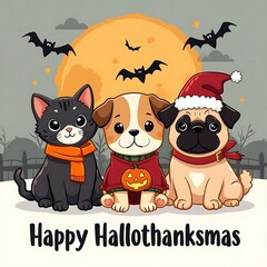 Obraz premium set of halloween elements