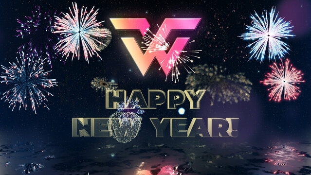 New Year 3D Countdown Fireworks Logo Reveal 109 1:1 16:9 9:16