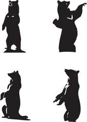 Silhouette of Bears Waving - Adobe Stock Vector Illustration