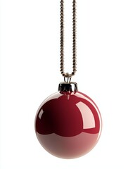 A red Christmas ball, photographed in isolation on a white background, with full depth of field.