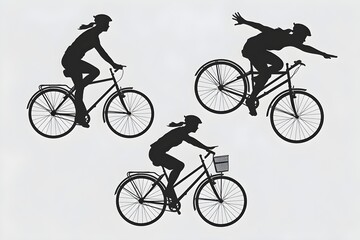 silhouette of a person riding a bicycle