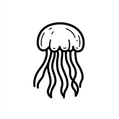 Simple line drawing of a jellyfish.