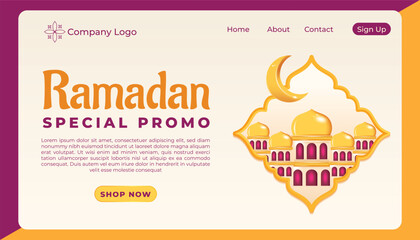 Ramadan special promo landing page design template