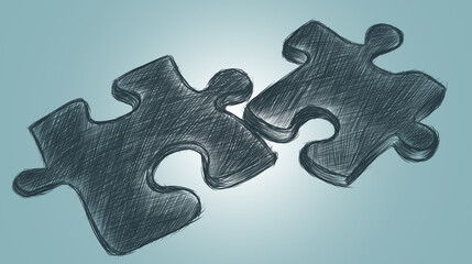 teamwork and partnership concept. puzzle pieces