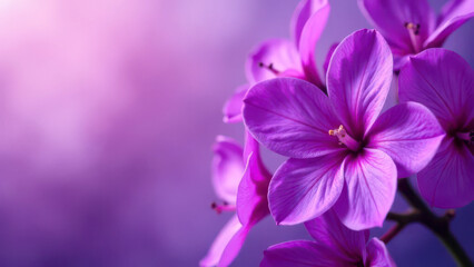 Vibrant purple flowers against soft violet background