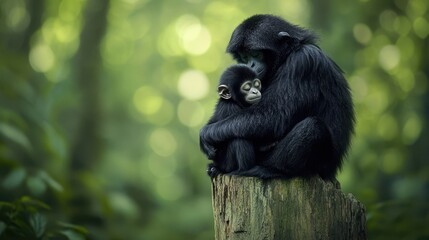 Obraz premium The Tender Moment Between Gorillas