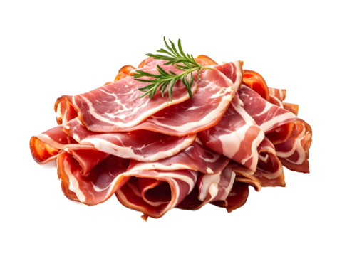 Smoked ham meat on isolated white background
