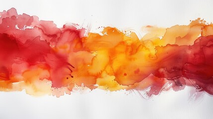 Bold watercolor banner with red and orange brushstrokes, fiery and passionate
