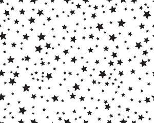 Seamless pattern with black stars 
