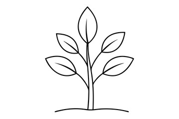 A simple Sapling Stories  line art vector