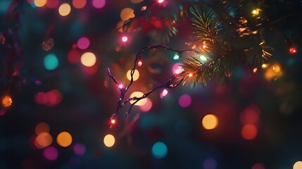 Capture the twinkling magic of Christmas with a bokeh-effect Christmas tree. Arrange colorful fairy lights on a dark background, creating a festive backdrop. Use a wide aperture to blur the lights