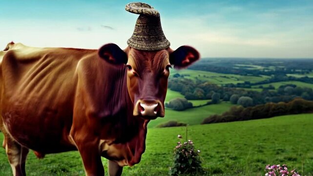 Cow Wearing a Hat
