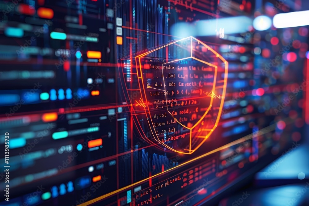Poster a visual representation of cyber security as the essential safeguard for the expanding internet of t