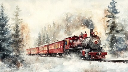 Steam Train in Winter Wonderland
