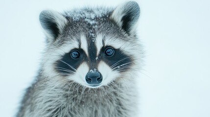 Obraz premium The Raccoon in Winter Snow