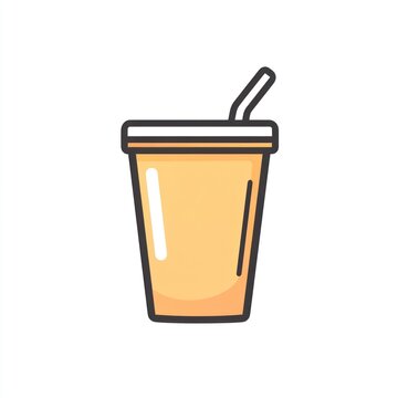 recommend clip art: A simple illustration of a disposable cup with a straw.