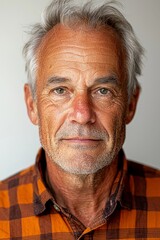 Obraz premium Image for senior ID or passport - older man with gray hair.