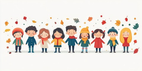 Naklejka premium Unity Among Children: Symbol of Togetherness