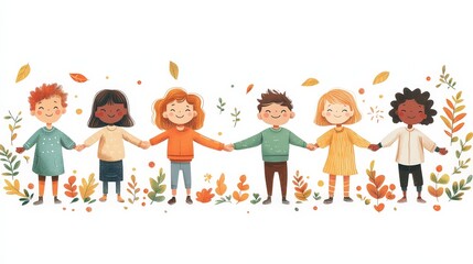Fototapeta premium Unity Among Children: Symbol of Togetherness