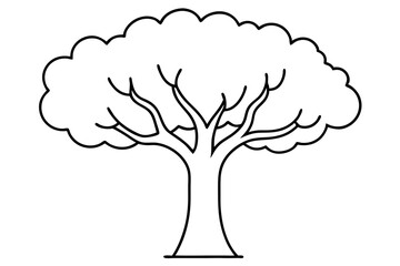 A simple Tree Tales line art vector