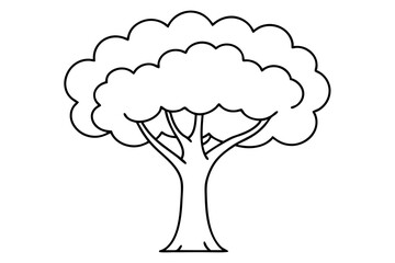 A simple Tree Tales line art vector