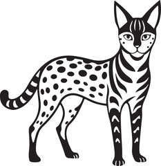 Silhouette of Serval afro animal.