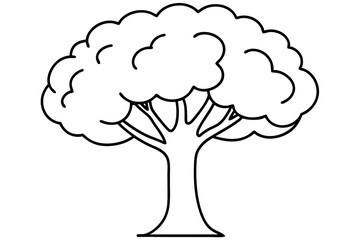 A simple Tree Tales line art vector