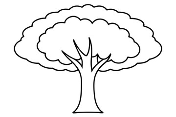 A simple Tree Tales line art vector