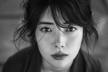 Generative AI Portrait of a Beautiful Woman in Retro Noir Style with Elegant Glamorous Look