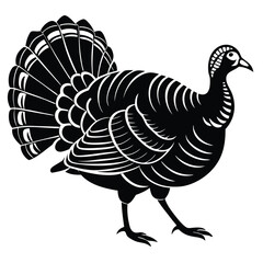 turkey trot silhouette vector white background.