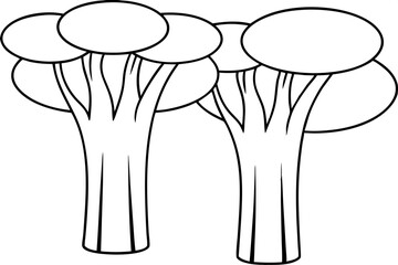 A simple Tree Trunks line art vector