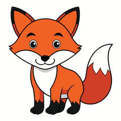 Fox Animal isolated flat vector illustration 