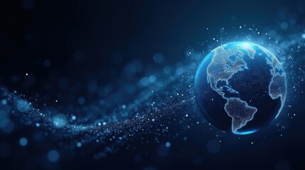 Earth globe telecommunication and data transfer networks with global internet and artificial intelligence connectivity for communication technology