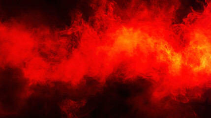 Red Smoke on Black Background, Dramatic and Mysterious Fog Effect