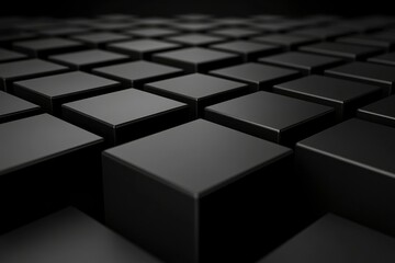 Abstract Black Cube Pattern Geometric Background Texture