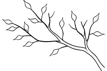 Elegant Branching Line Art Vector