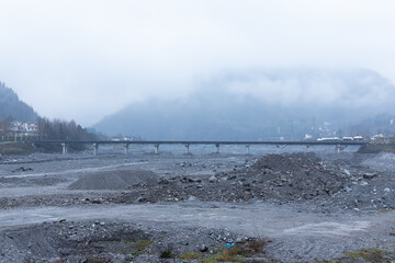 Sandstone beach, Mianyuan River, Qingping Town, Mianzhu, Deyang, Sichuan, China