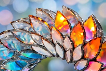 Iridescent Glass Petals Abstract Art