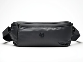 Naklejka premium Sleek Modern Fanny Pack Showcase Studio Setting Product Photography Minimalist Environment Front View on White Background
