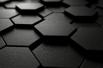 Abstract Black Hexagon Pattern Background Geometric Texture Design