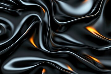 Fototapeta premium Abstract Black and Gold Liquid Metal Drape Texture Background