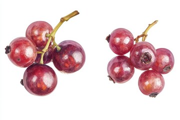 Isolated red currants on a white background with clipping path