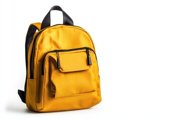 Naklejka premium Isolated school bag on a white background with room for text