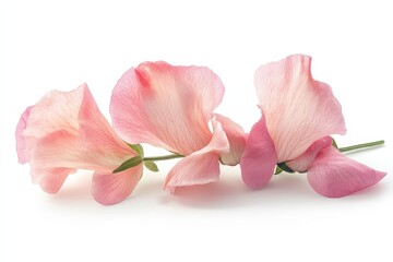 Naklejka premium Isolated sweet pea blossoms on a white background